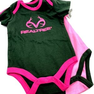 Realtree Baby Bodysuit Set Size 6/9m Matching 3pc Set Snap Buttons Infant
